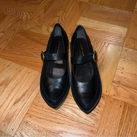 EUC Robert Clergerie sz 7 Black Point Toe Mary Jane Shoes - Picture 3 of 6